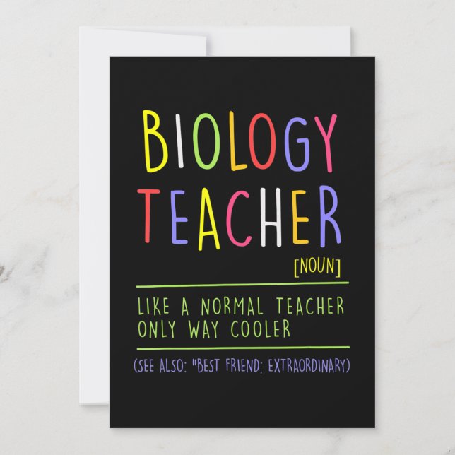 Cartes Pour Fêtes Annuelles biologie professeur biologiste sciences enseigner (Devant)