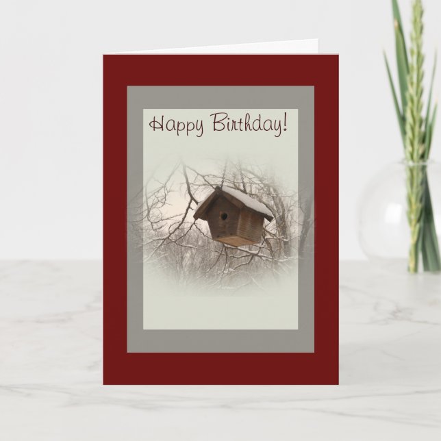 Cartes Pour Fêtes Annuelles Birdhouse d'hiver (Devant)