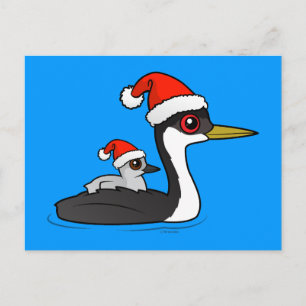 Cartes Pour Fêtes Annuelles Birdorable Western Grebe Père Noël