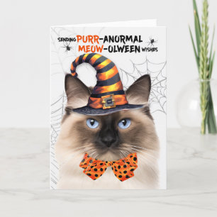 Cartes Pour Fêtes Annuelles Birman Halloween Chat PURRanormal MEOWolween