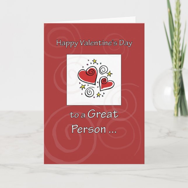 Cartes Pour Fêtes Annuelles Birthday on Valentin's Day Red Heart (Devant)