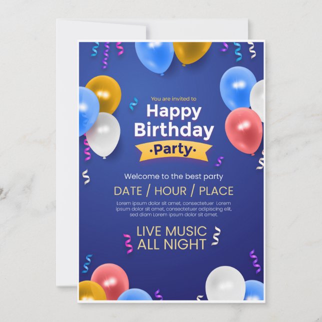 Cartes Pour Fêtes Annuelles Birthday party invite (Devant)