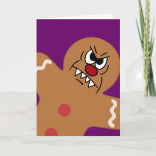 Cartes Pour Fêtes Annuelles Biscuit mauvais de bonhomme en pain d'épice