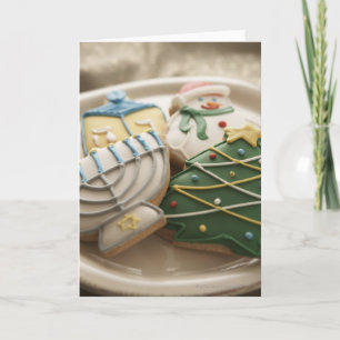 Cartes Pour Fêtes Annuelles Biscuits de Noël et de Hanoukka de plat,