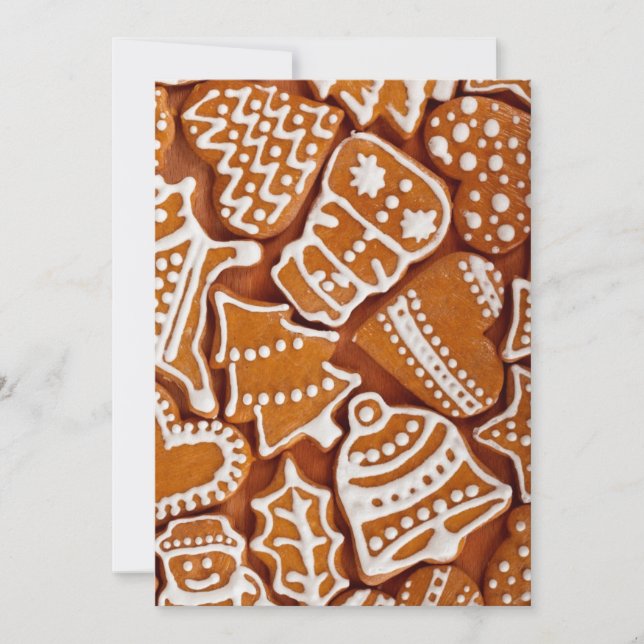 Cartes Pour Fêtes Annuelles Biscuits de pain d'épice de Noël (Devant)