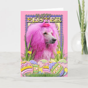 Cartes Pour Fêtes Annuelles Biscuits d'oeuf de pâques - caniche - rose