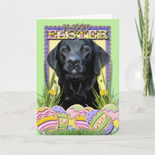 Cartes Pour Fêtes Annuelles Biscuits d'oeuf de pâques - Labrador - noir