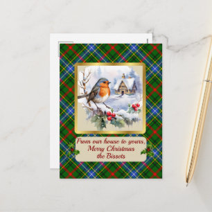 Cartes Pour Fêtes Annuelles Bisset Crest & Tartan avec Robin Personnalisé  