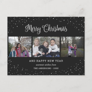 Cartes Pour Fêtes Annuelles Black 3 Photo Collage Calligraphie