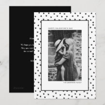 Black and White Heart Pattern Valentine's Day