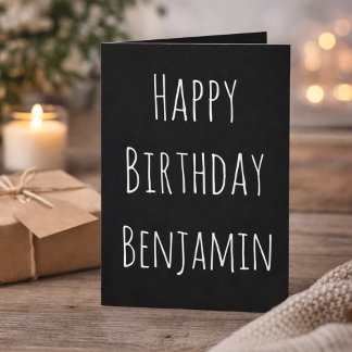 Cartes Pour Fêtes Annuelles Black and White Joyeux anniversaire pour lui