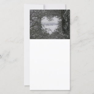 Cartes Pour Fêtes Annuelles Black and White Love Snow Heart Photo Holiday