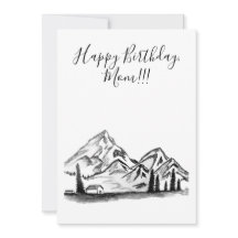 black and white sketch of Mountains