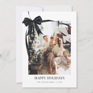 Cartes Pour Fêtes Annuelles Black Coquette Bow Photo de Noël