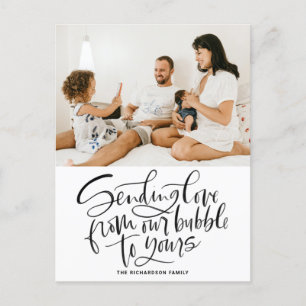 Cartes Pour Fêtes Annuelles Black Envoyer l'amour de notre bulle à votre photo