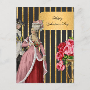 Cartes Pour Fêtes Annuelles Black et Gold Marie Antoinette Valentine