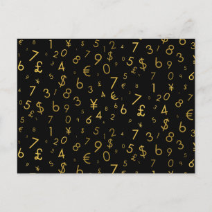 Cartes Pour Fêtes Annuelles Black Gold Luxury Numéros Devise Symboles Motif