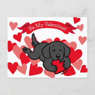 Cartes Pour Fêtes Annuelles Black Lab Chiot Coeur Cheval Valentine