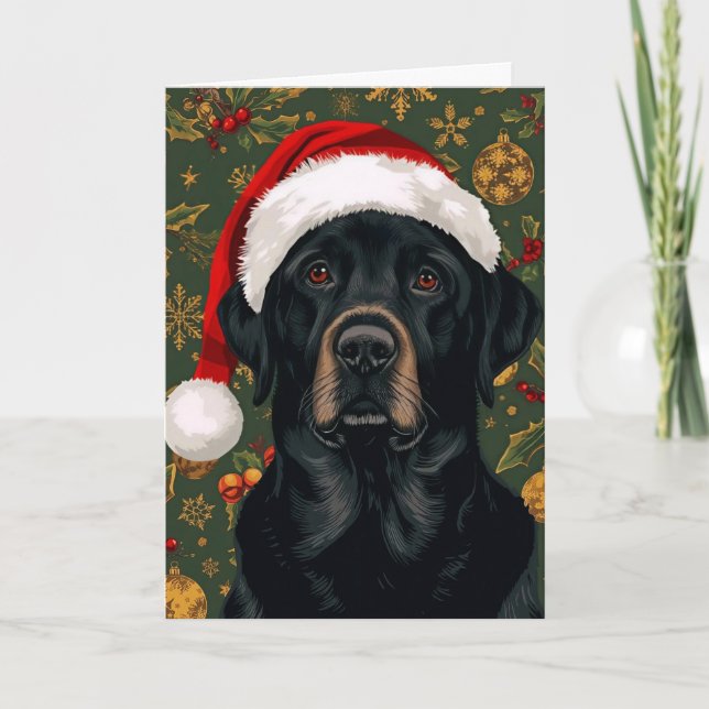 Cartes Pour Fêtes Annuelles Black lab christmas (Devant)