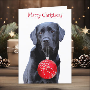 Cartes Pour Fêtes Annuelles Black Lab Christmas - Labrador Holiday - Black Lab
