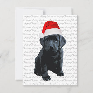 Cartes Pour Fêtes Annuelles Black Lab Joyeux Noël Labrador Père Noël Chien chi