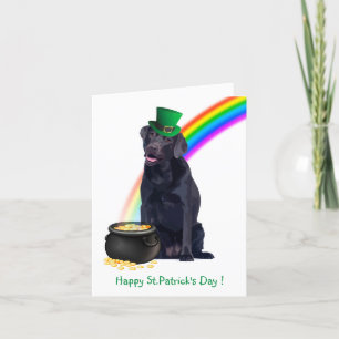 Cartes Pour Fêtes Annuelles Black Lab Pot Of Gold St.Patrick's Day