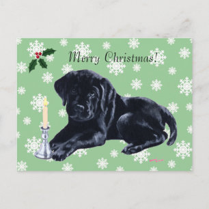 Cartes Pour Fêtes Annuelles Black Labrador Retriever Christmas Snowflo