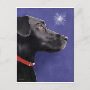 Cartes Pour Fêtes Annuelles Black Labrador Retriever - Wish Upon A Star