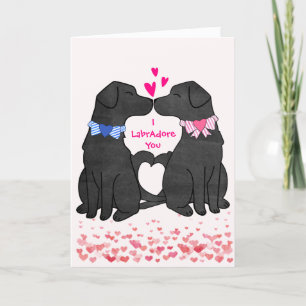 Cartes Pour Fêtes Annuelles Black Labs Personnalisés S'Embrassant Saint-Valent