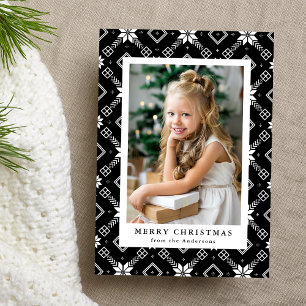 Cartes Pour Fêtes Annuelles Black Nordic Flake Motif photo