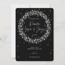 Black Peace Love+Joie Éclairage Noël
