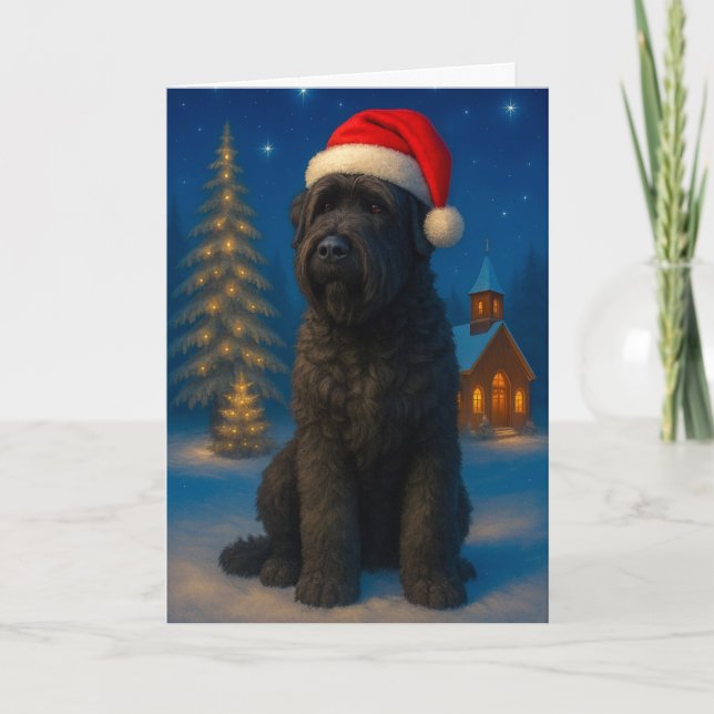 Cartes Pour Fêtes Annuelles Black Russian Terrier Holiday Card (Devant)