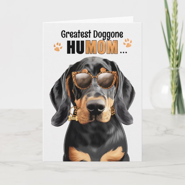 Cartes Pour Fêtes Annuelles Black Tan Coonhound Meilleur HuMOM Jour des Mères (Devant)