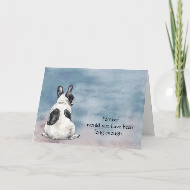 Cartes Pour Fêtes Annuelles Black White French Bulldog Sympathy Card (Devant)