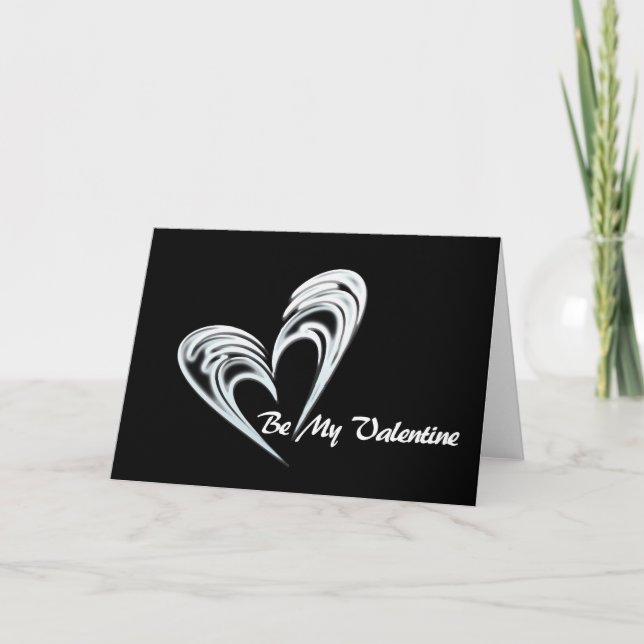 Cartes Pour Fêtes Annuelles Black White Heart avec être ma Saint Valentin (Devant)