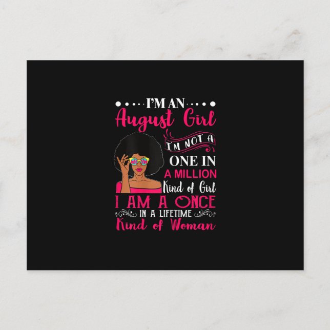 Cartes Pour Fêtes Annuelles Black Women August Birthday (Devant)