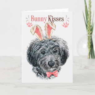 Cartes Pour Fêtes Annuelles Black Yorkshire Terrier Chien Bunny Oreilles pour 
