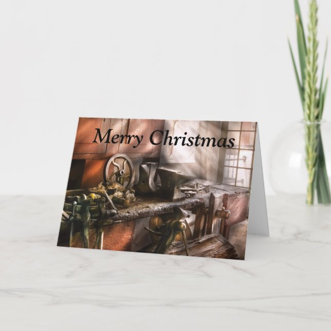 Cartes Pour Fêtes Annuelles Blacksmith - Dans l'atelier de mon grand-père - Cu (Devant)