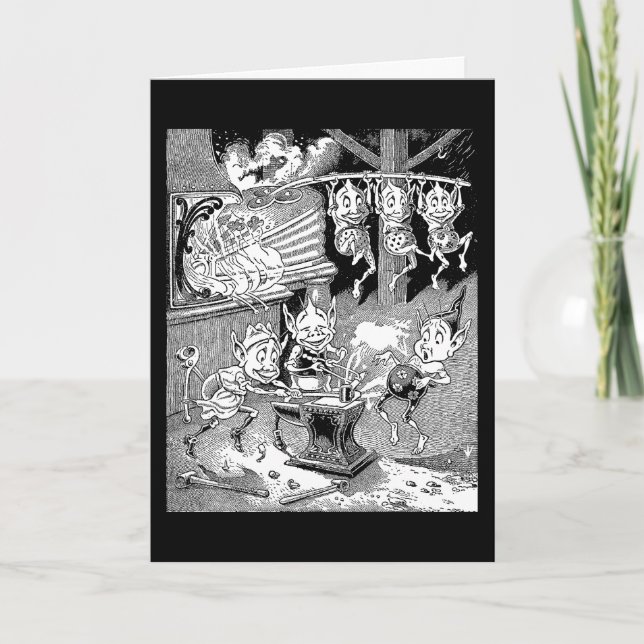 Cartes Pour Fêtes Annuelles Blacksmith Gnome à la forge (Devant)