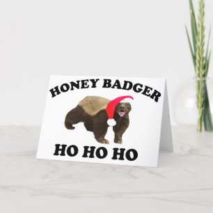 Cartes Pour Fêtes Annuelles Blaireau de miel HO HO HO