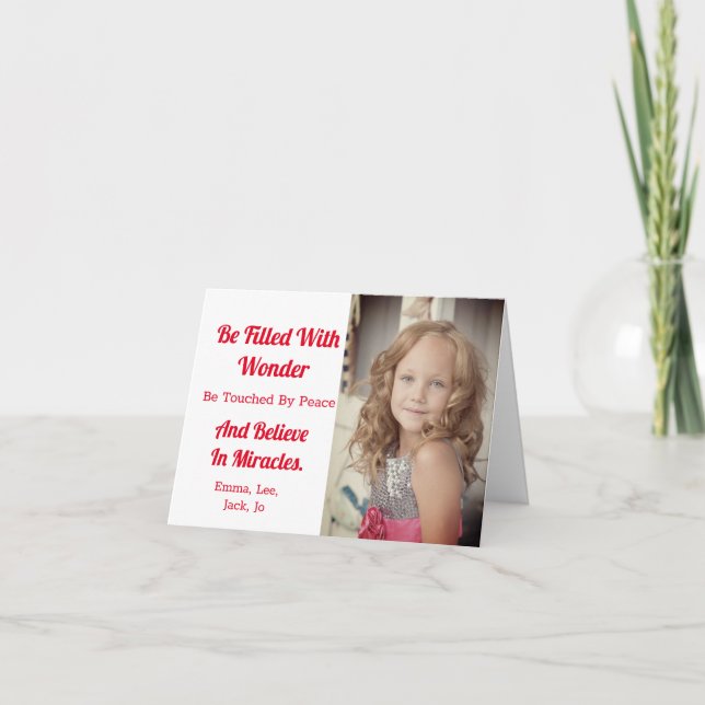 Cartes Pour Fêtes Annuelles Blanc Croire photo Plier Noël (Devant)