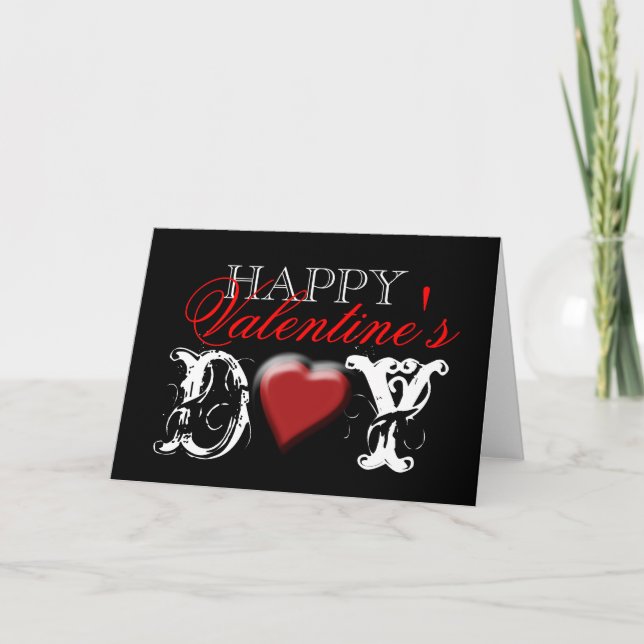 Cartes Pour Fêtes Annuelles Blanc moderne de "heureuse Sainte-Valentin" (Devant)