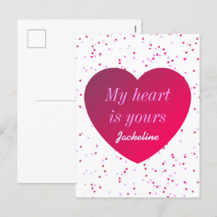 Cartes Pour Fêtes Annuelles Blanc Rouge Coeur mignon Jour des Valentines moder