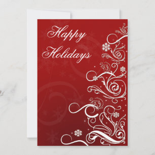 Cartes Pour Fêtes Annuelles blanc rouge Noël Arbre de Noël Salutation