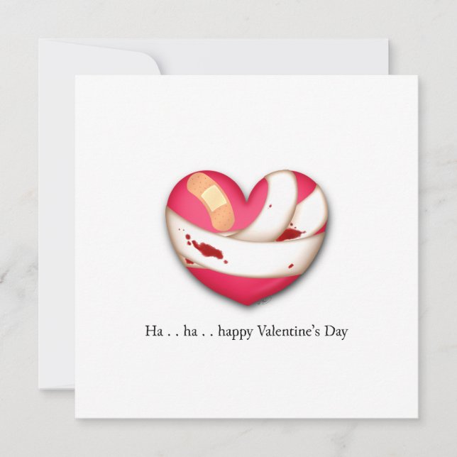 Cartes Pour Fêtes Annuelles Bleeding Heart Comical Valentine (Devant)
