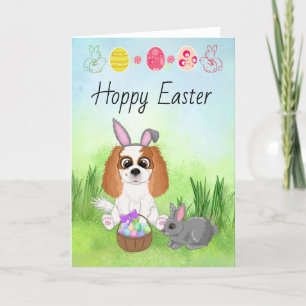 Cartes Pour Fêtes Annuelles Blenheim Cavalier King Charles Spaniel Pâques 
