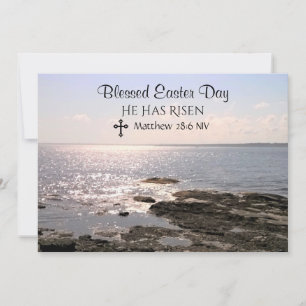 Cartes Pour Fêtes Annuelles Blessé Pâques Jour Christ a ressuscité Océan Photo
