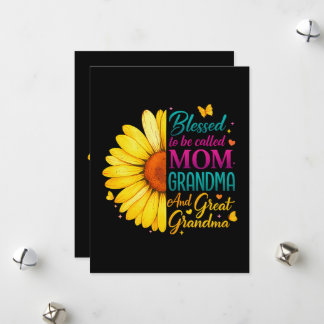 Cartes Pour Fêtes Annuelles Blessed To Be Called Mom Grandma Great