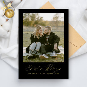 Cartes Pour Fêtes Annuelles Blessures de Noël Élégante photo de couple