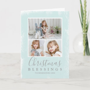 Cartes Pour Fêtes Annuelles Blessures de Noël Pastel Green Photo Collage